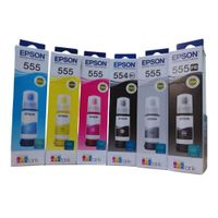 Kit Tinta Epson T554 y T555 Originales  x4 Colores