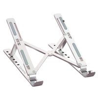 Base Plegable Aluminio para Laptop Plateada Ajustable 10 Niveles Portatil MacBook 10-17.3""