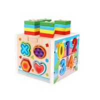 Juguete Montessori Cubo de Encaje de Numeros y Formas