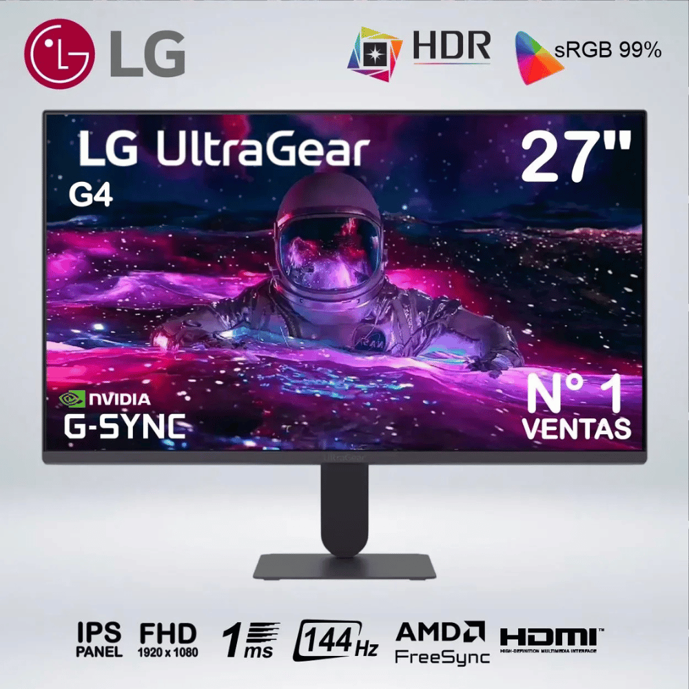 MONITOR GAMER ULTRAGEAR FULLHD 27'' IPS 144hz 1ms HDR10 sRGB99  G-SYNC AMD 27G414B