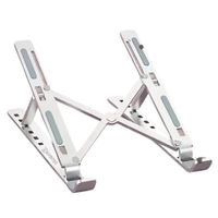 Base Plegable Aluminio Laptop MacBook 10-17.3"" Ajustable 7 Niveles Portátil Plateada