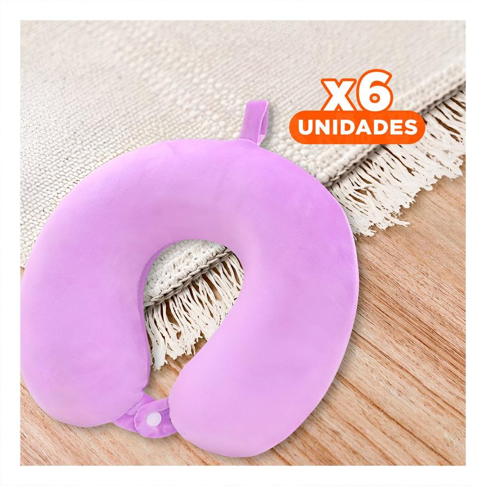 Pack6 Apoyo de Cuello Terciopelo para Viajar con Presencia Lila