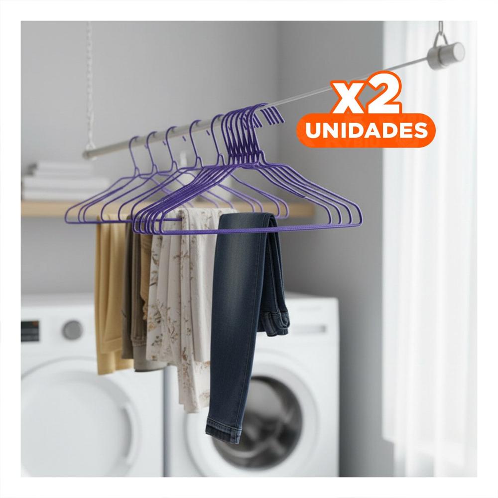 Pack2 Soporte para Colgar Ropa y Accesorios Infantiles 10 Piezas 29x19cm Morado Y Papel Regalo