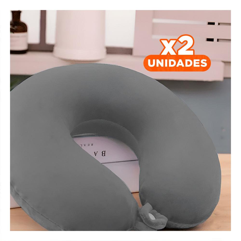 Pack2 Accesorio de Cuello Terciopelo Suave para Viajar con Detalle Plomo Y Papel Regalo