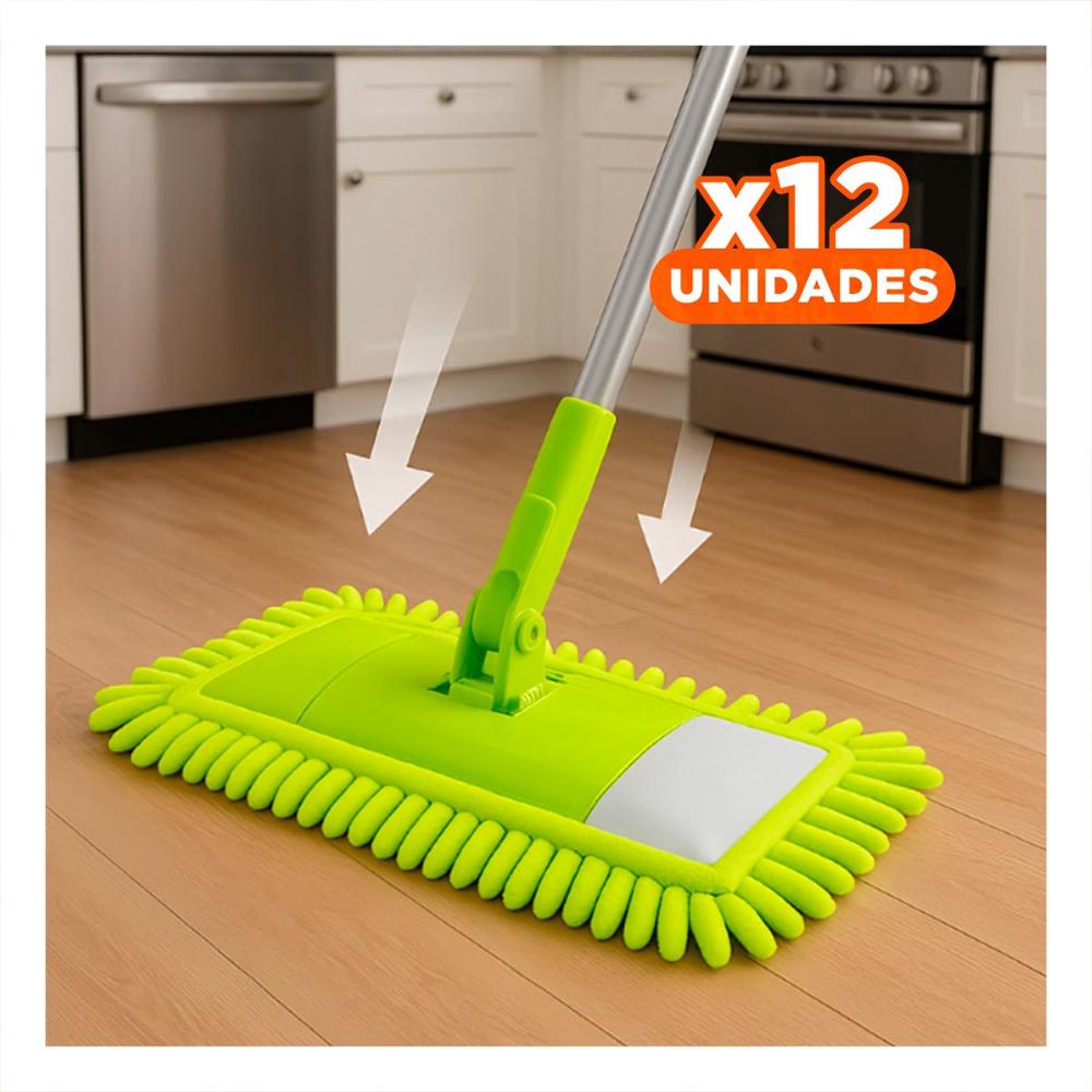 Pack12 Fibra Rectangular de Microfibra Verde para Limpieza del Hogar Diario Y Papel Regalo