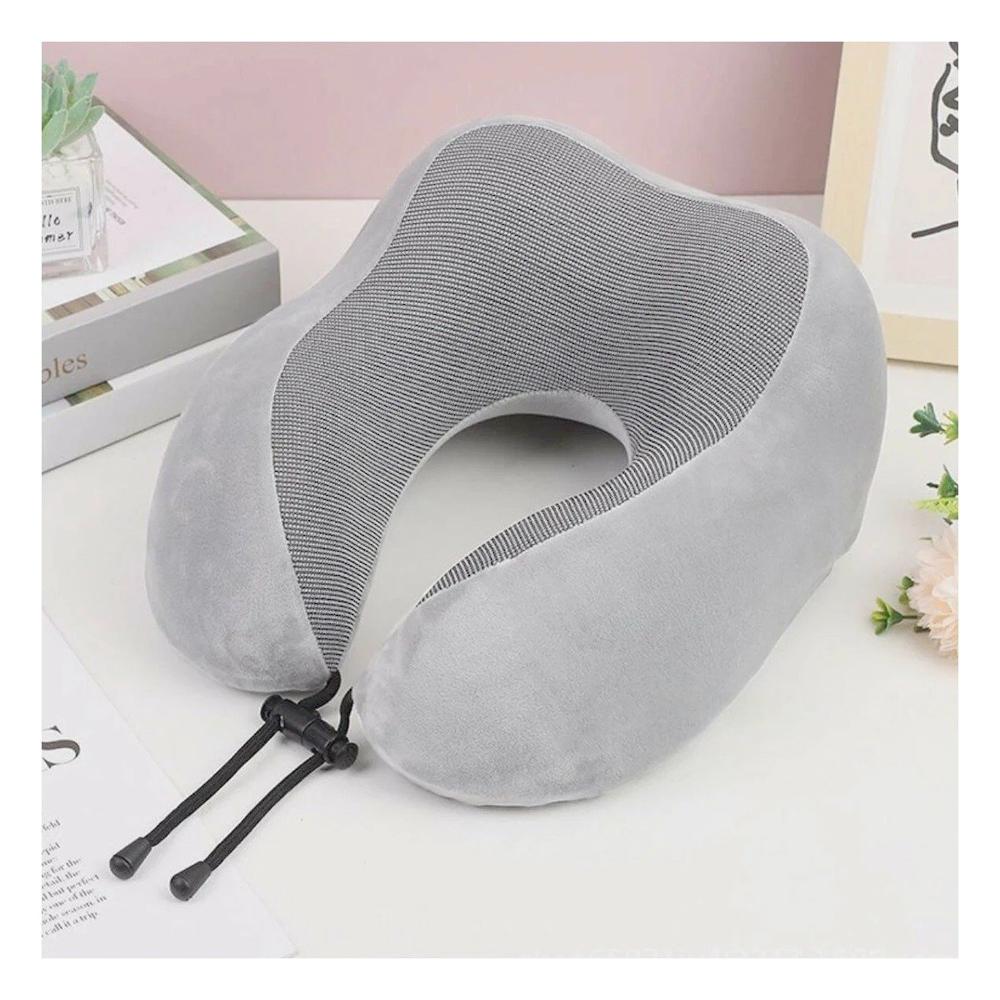 Almohada Ergonomica Plomo de Cuello para Viajar en Terciopelo con Espuma Interna Y Notas