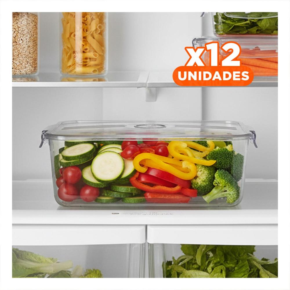 Pack12 Gaveta Practica para Refrigerador 30x20x10cm Transparente Y Regalo Sticker
