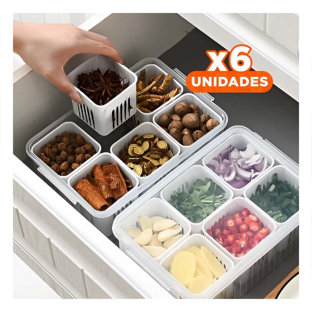 Pack6 Organizadores Escurridores Multifuncion 6 en 1 Blanco Cocina