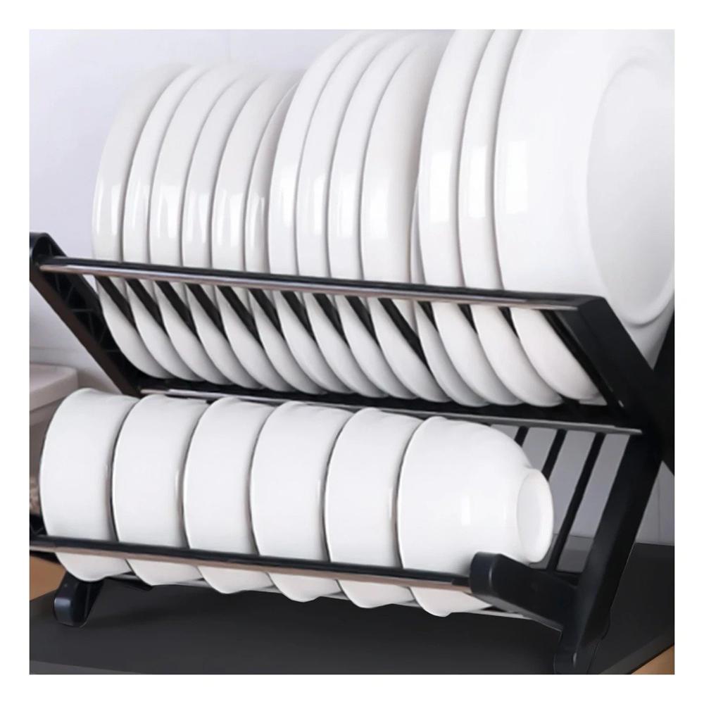 Soporte de Platos Plegable Para Mesa Hogar Negro Resistente Y Papel Regalo