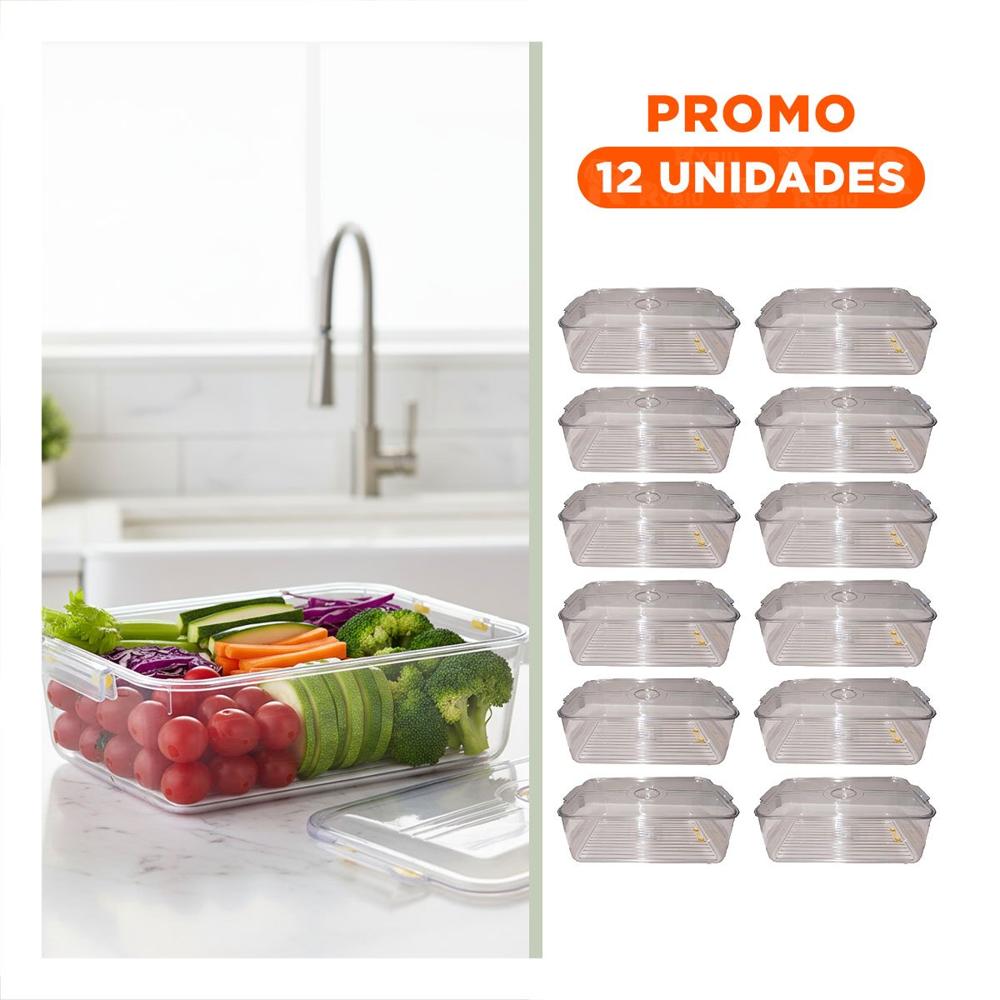 Pack12 Base Practica para Uso Diario 30x20x10cm Transparente