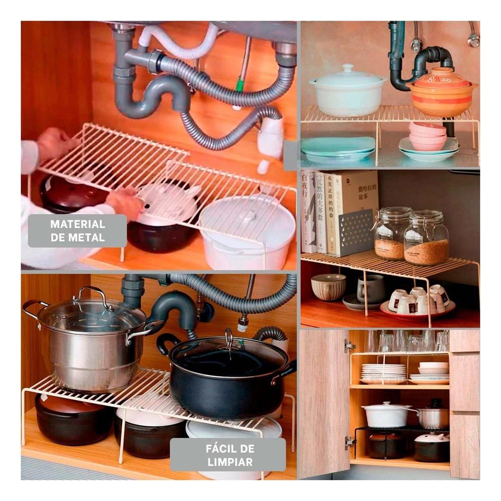 Rejilla de Cocina Blanco Fabricada en Metal con Soporte de 6 Patas Expandible YLigas Regalo
