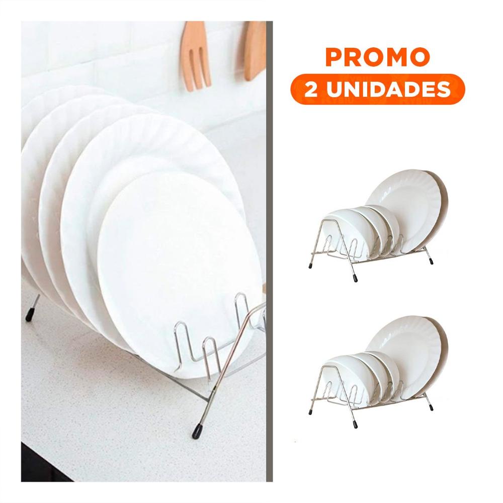 Pack2 Organizador Industrial Plateado para Tapas de Ollas 10 Ranuras YRegalo Sticker
