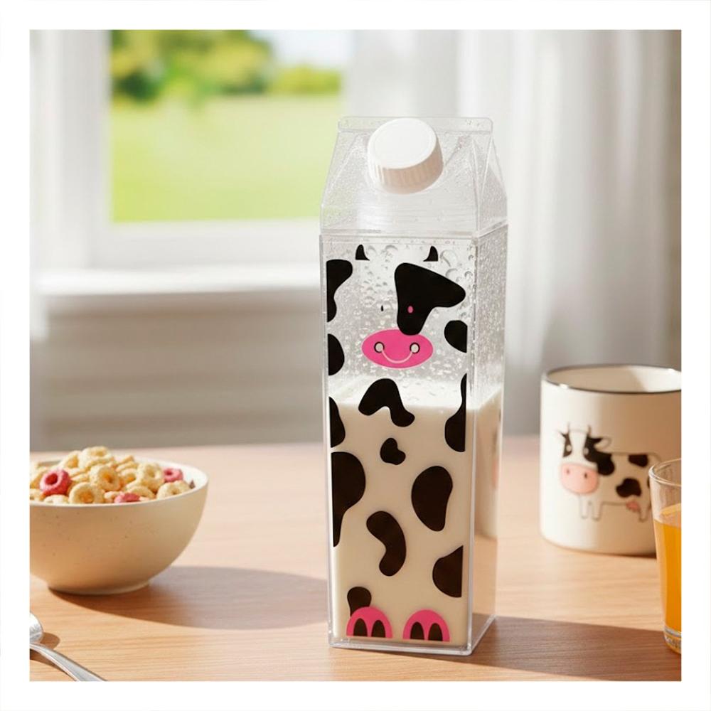 Botella de Leche Manchas Negras y Rosadas 1L para Servir con mucha Calma