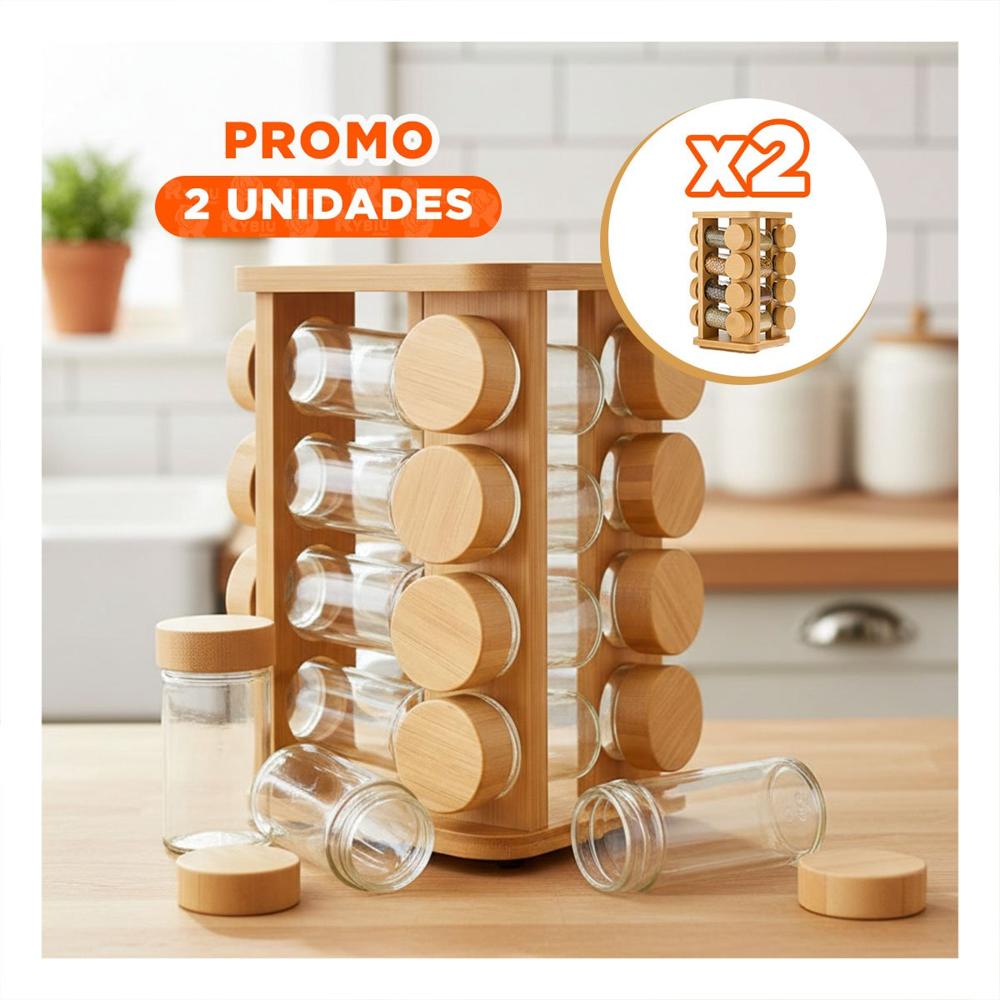 Pack2 Porta Condimentos de Cocina con Diseno Cuadrado y Gran Capacidad YPapel Regalo