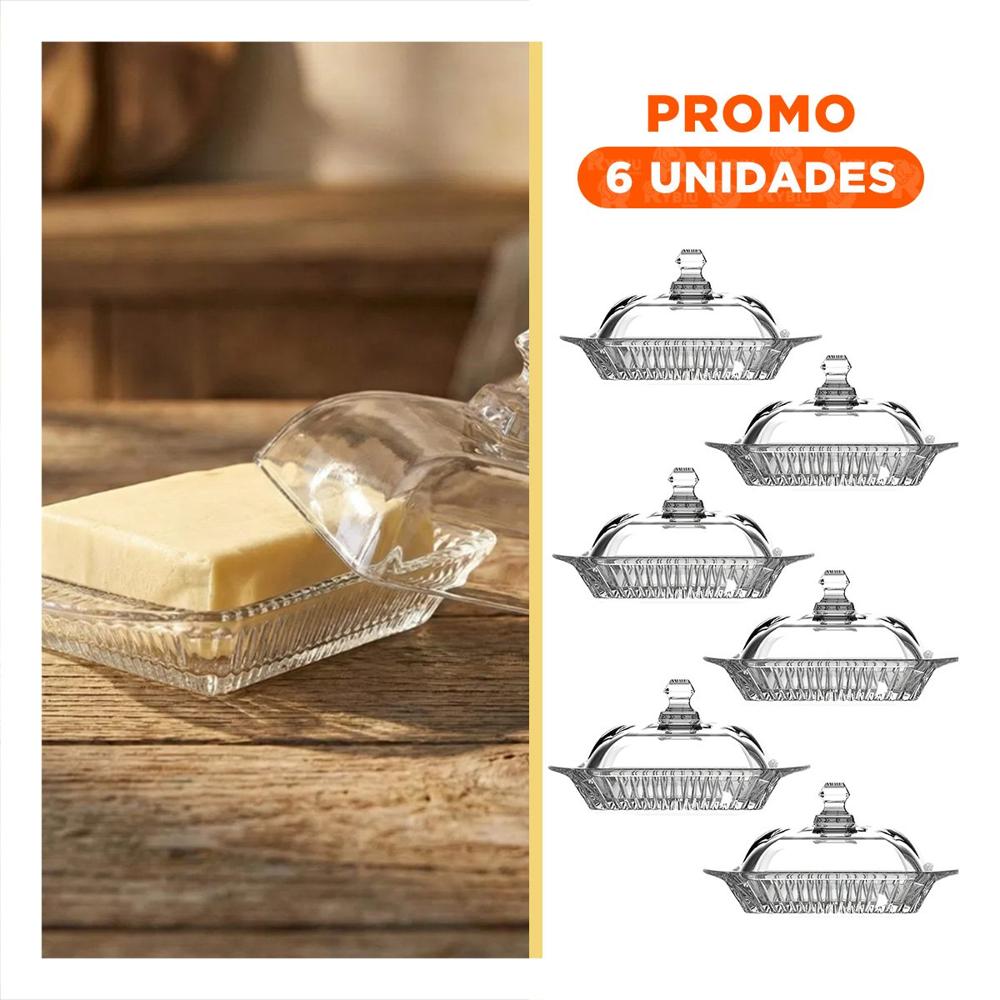 Pack6 Contenedor Hermetico para Mantequilla Transparente Uso Diario Hogar YRegalo Sticker