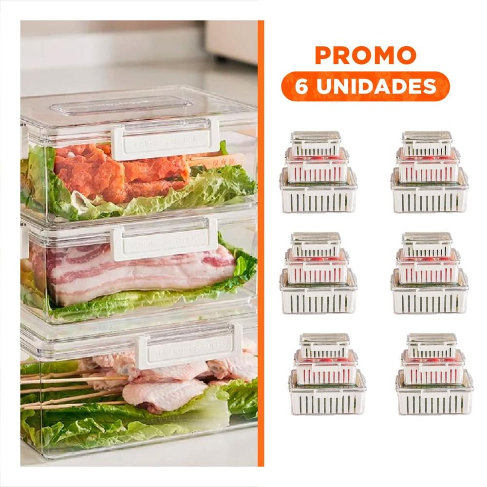 Pack6 Paquete 3 Resistente para Uso Diario en Cocina 700 Ml 1700 Ml 3300 Ml YRegalo Sticker