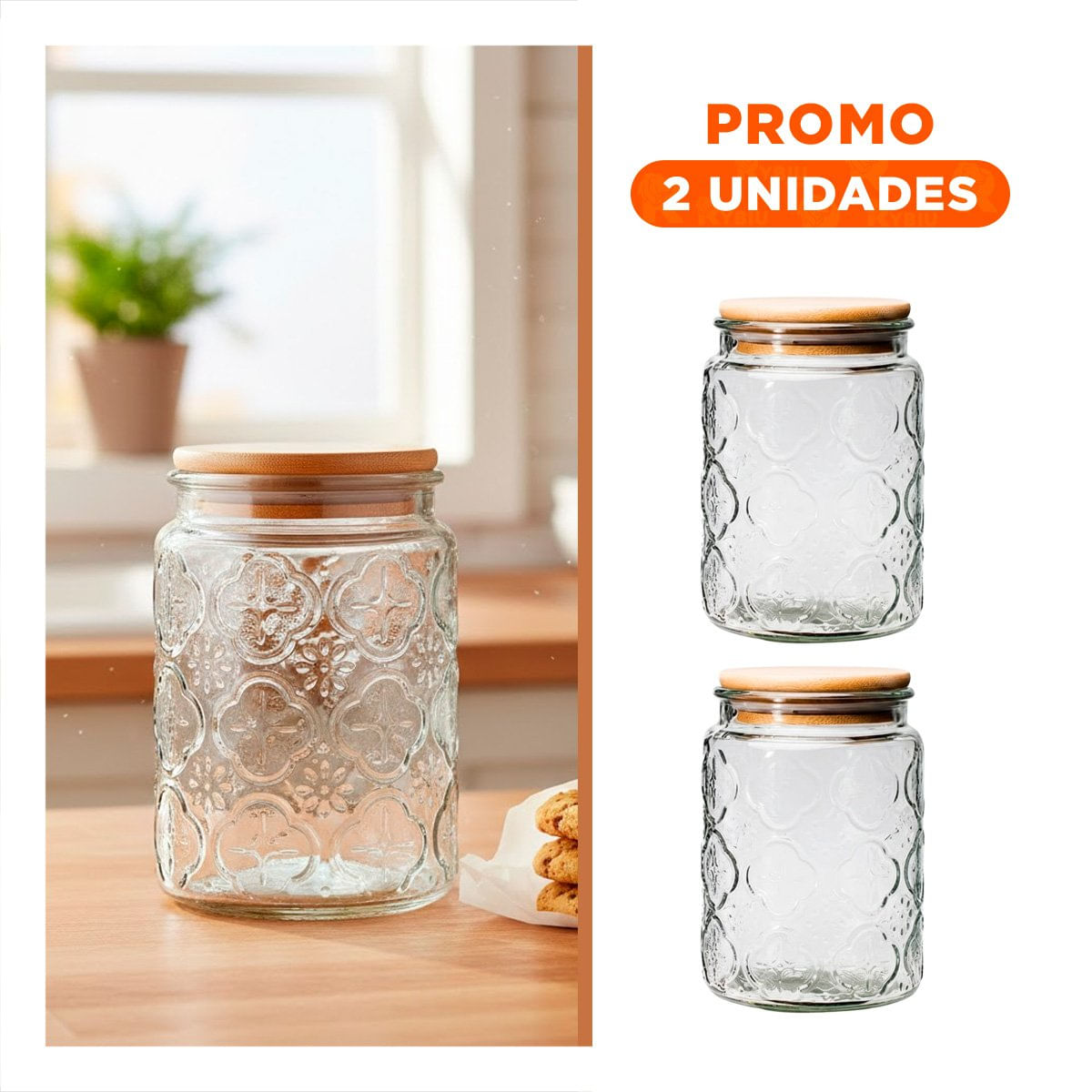 Pack2 Botella de Vidrio con Tapa y Flores para Usos Decorativos en Hogar Y Regalo Sticker