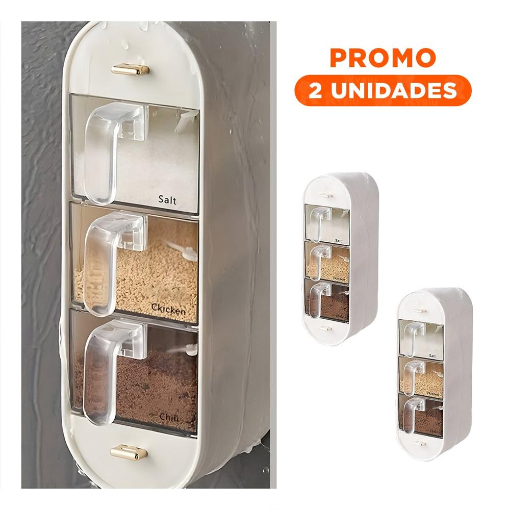 Pack2 Soporte de Condimentos Empotrable Color Blanco para Cocina Moderna YRegalo Sticker
