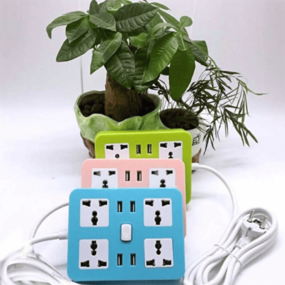 EXTENSION  CUADRADA  UNIVERSAL 4 - USB 4- 2M