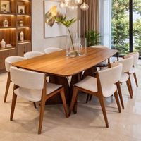 JUEGO DE COMEDOR 8 SILLAS EVA BEIGE