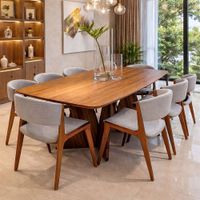 JUEGO DE COMEDOR 8 SILLAS EVA PLATA