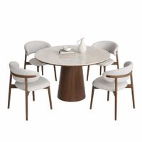 JUEGO DE COMEDOR 4 SILLAS AURORA NOGAL BEIGE