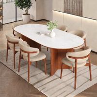 JUEGO DE COMEDOR LUNA NATURAL 6 SILLAS BEIGE