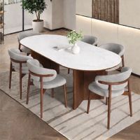 JUEGO DE COMEDOR NOGAL 6 SILLAS LUNA  PLATA