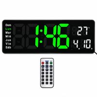 Reloj Digital LED 40x13 cm con Cronómetro Temporizador y Alarma