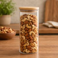 Frasco Hermético de Vidrio Borosilicato con Tapa de Bambú 1300 ML