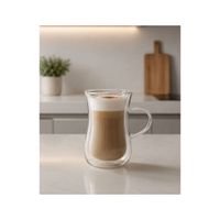 4 Taza Doble Fondo Vidrio Borosilicato 200ML