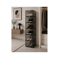 Zapatero con puertas imantadas 6 Niveles Negro
