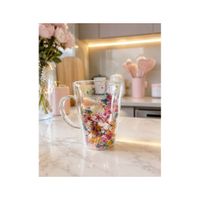 2 Tazas Premium Doble Fondo de Vidrio con Diseño de Flores Encapsuladas