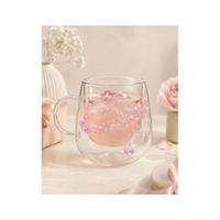 Taza Perlas Lila doble fondo de Vidrio Borosilicato