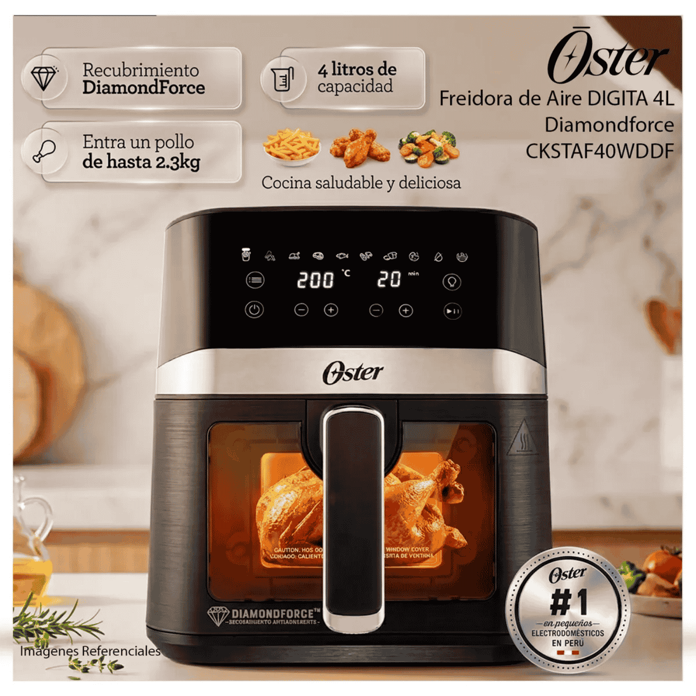 Freidora de Aire Digital Oster 4L CKSTAF40WDDF