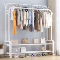 ORGANIZADOR PERCHERO DE 2 NIVELES CON RUEDAS WHITE