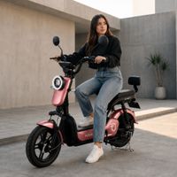 Bicimoto Eléctrica OXEN de Litio 350W Rosado Golden - Batería Extraíble