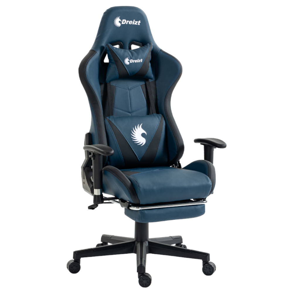 Silla Gamer Dreizt Apolo Series Azul Dark 180 Alta Calidad Posapies