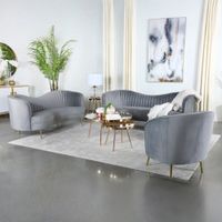 Juego de Sala 3-2-1 Katy Formas Home Tela Montreal Gris