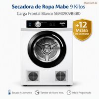 Secadora de Ropa Mabe 9 Kilos Carga Frontal Blanco SEM090VBBB0  12 Meses de Garantía Nuevo