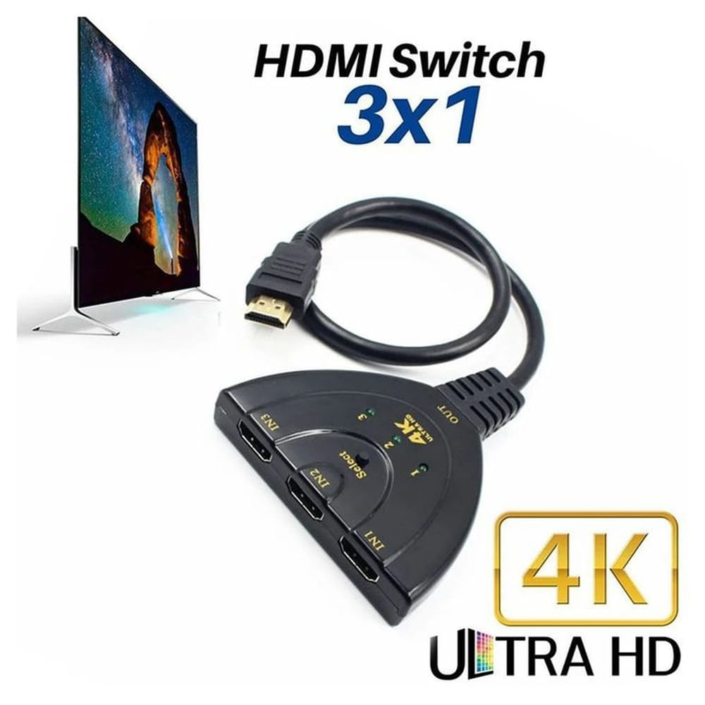 Switch HDMI 1 a 3 Puertos para Compartir Señal de Alta Definición