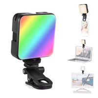 Luz Led RGB Recargable AY-83 Con Soporte Clip Celular Camaras