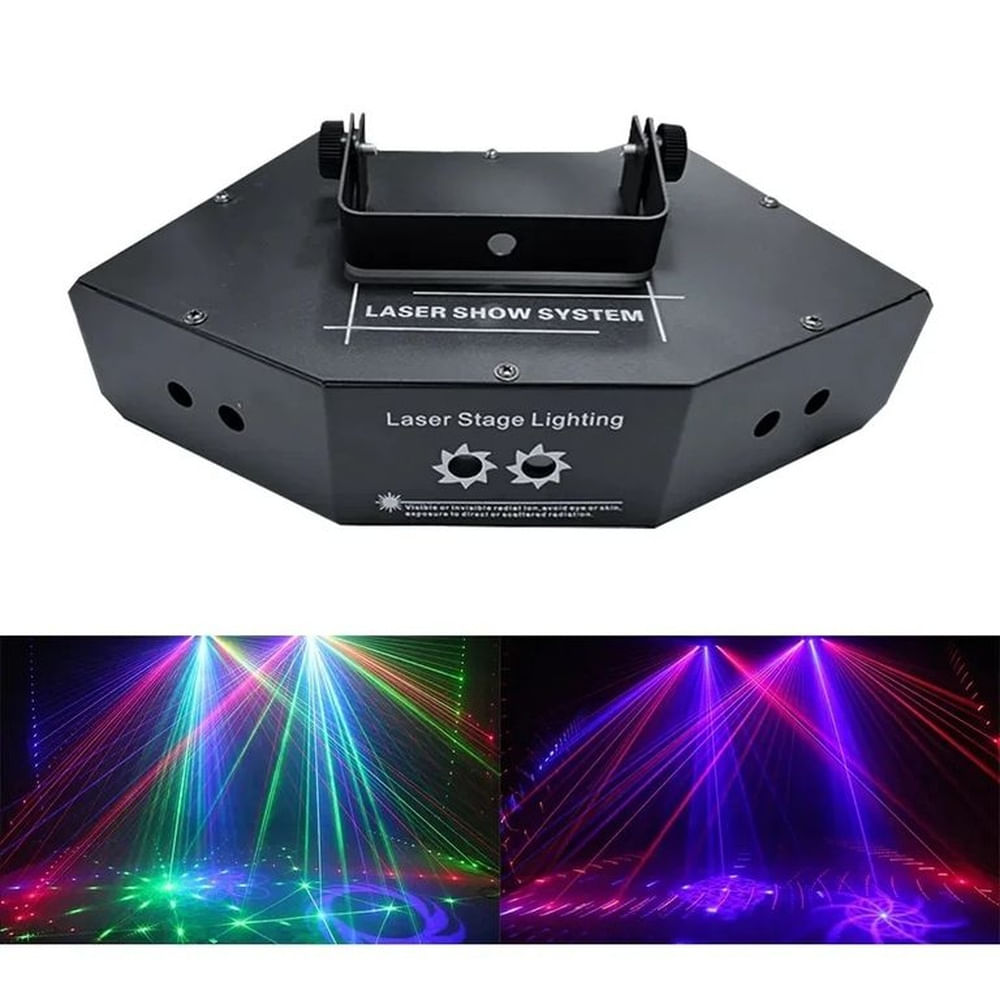 Laser Estroboscopico Colores RGB 9Luces de Escenario Iluminación LED