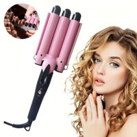 Rizador de Pelo Rizadora de 3 Tubos Tenaza Curler Multifunción para Rizar y Ondas un Efecto Ondulado