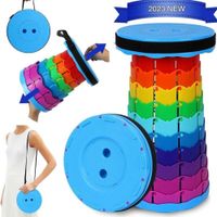 Banquito Plegable Telescópico Portátil para Camping y Pesca - Silla Ajustable Multicolor