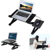 Mesa para Laptop Articulado de Metal con Posa Mouse Doble Ventilador
