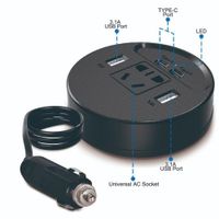 Cargador de Auto Multifuncional 150W Salida 220V y Puertos USB-C Flash