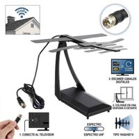 Antena Digital para TV Full HD TDT - Recepción de Largo Alcance para Interiores