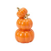 HALLOWEEN - Calabazas de Porcelana Apiladas Naranja Decoracion