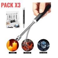 Pack x3 Encendedores Recargables USB de Arco Eléctrico - Ideal para Parrilla, Vela y Gas